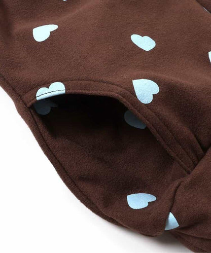 愛心花朵圖案荷葉邊長褲 10分丈