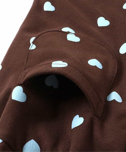 愛心花朵圖案荷葉邊長褲 10分丈