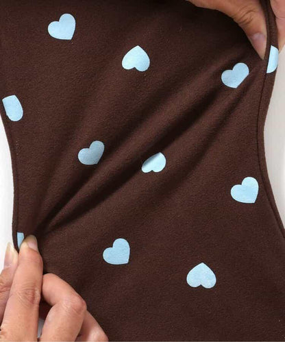 愛心花朵圖案荷葉邊長褲 10分丈