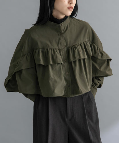 荷葉邊設計襯衫