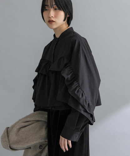 荷葉邊設計襯衫