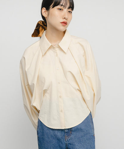 泡泡袖短款襯衫