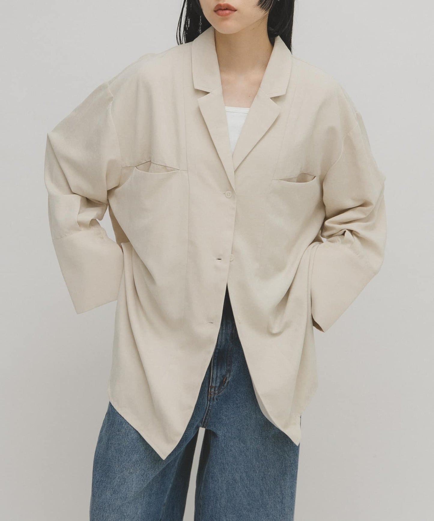 桃皮絨寬鬆襯衫