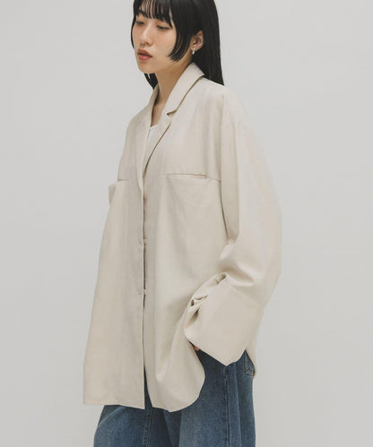桃皮絨寬鬆襯衫