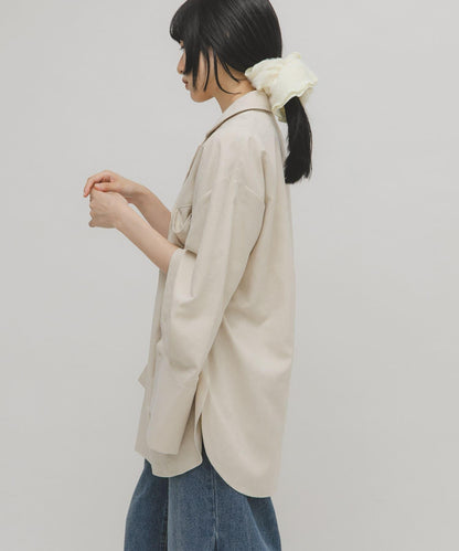 桃皮絨寬鬆襯衫
