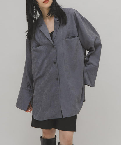 桃皮絨寬鬆襯衫