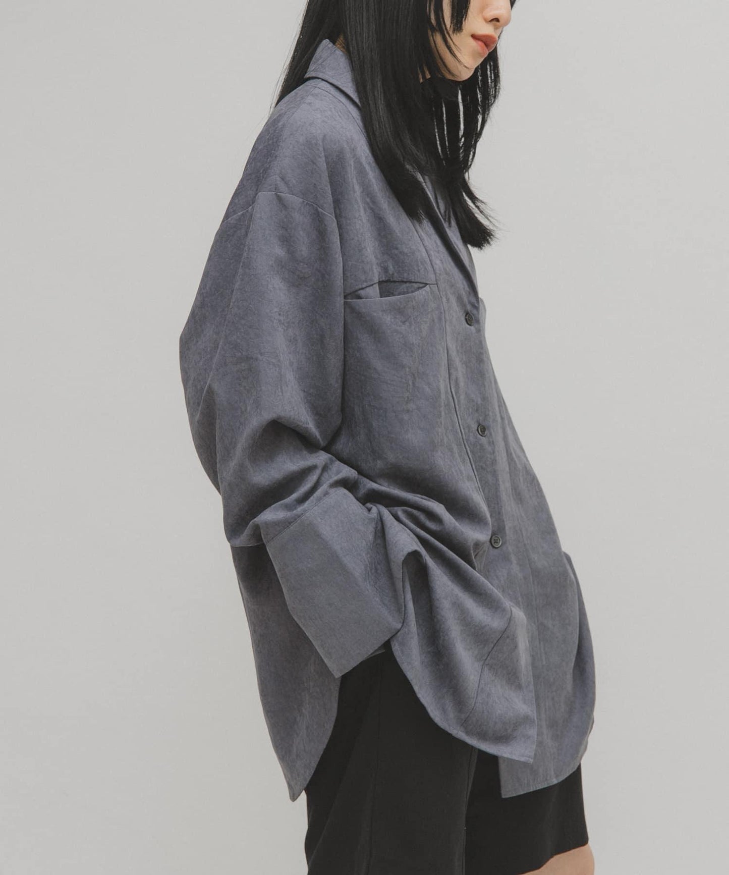 桃皮絨寬鬆襯衫