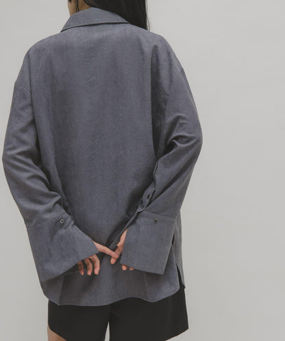 桃皮絨寬鬆襯衫