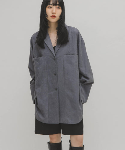 桃皮絨寬鬆襯衫