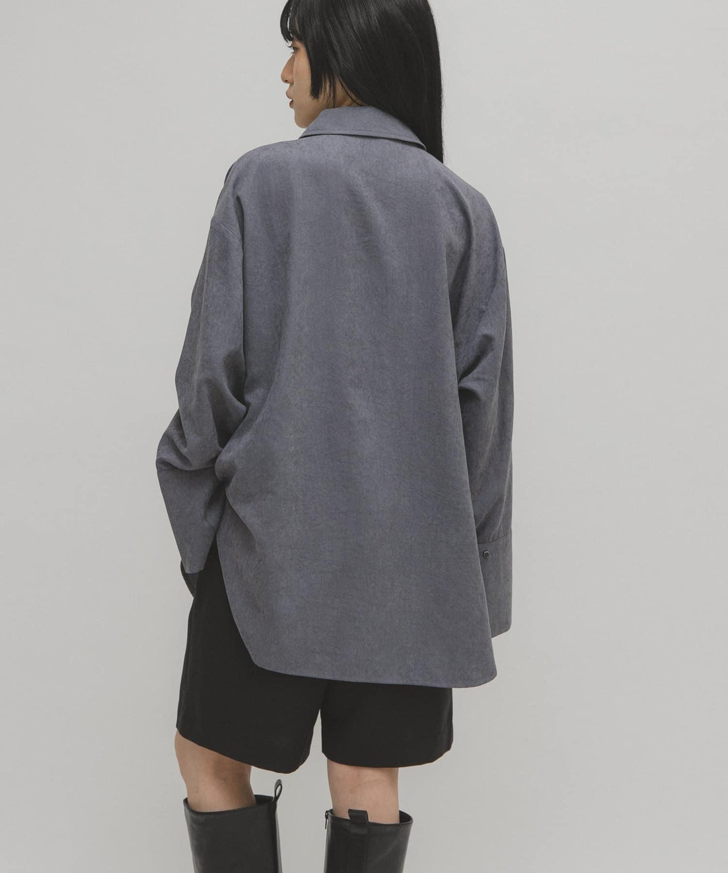 桃皮絨寬鬆襯衫