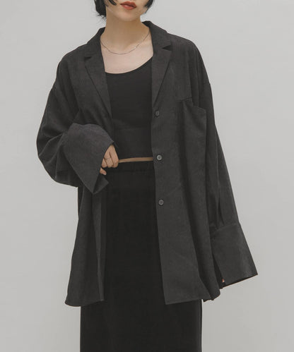 桃皮絨寬鬆襯衫