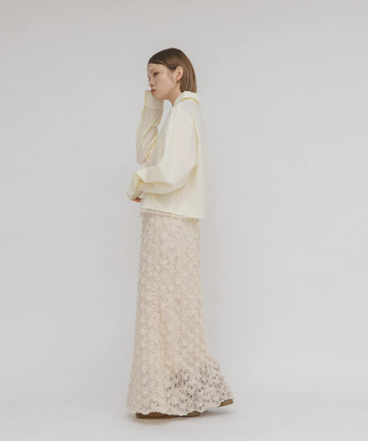 網紗疊層短款襯衫