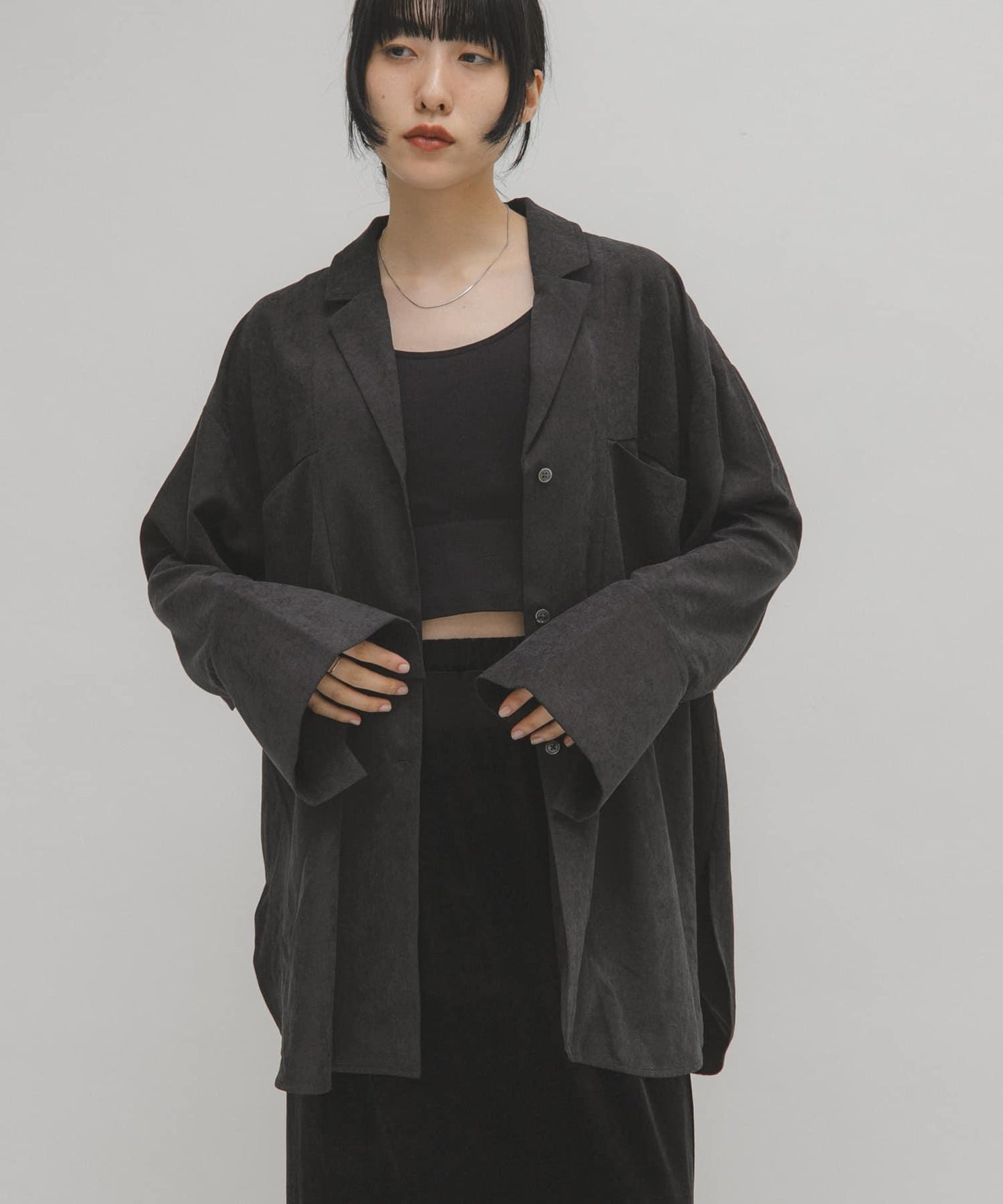 桃皮絨寬鬆襯衫