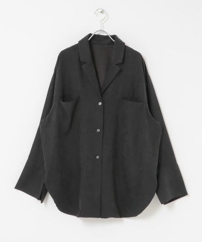 桃皮絨寬鬆襯衫