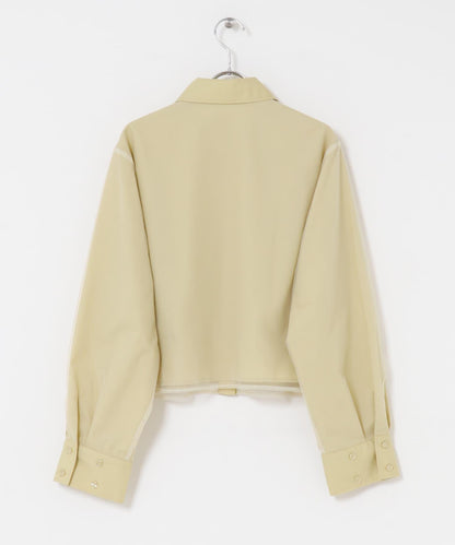 網紗疊層短款襯衫