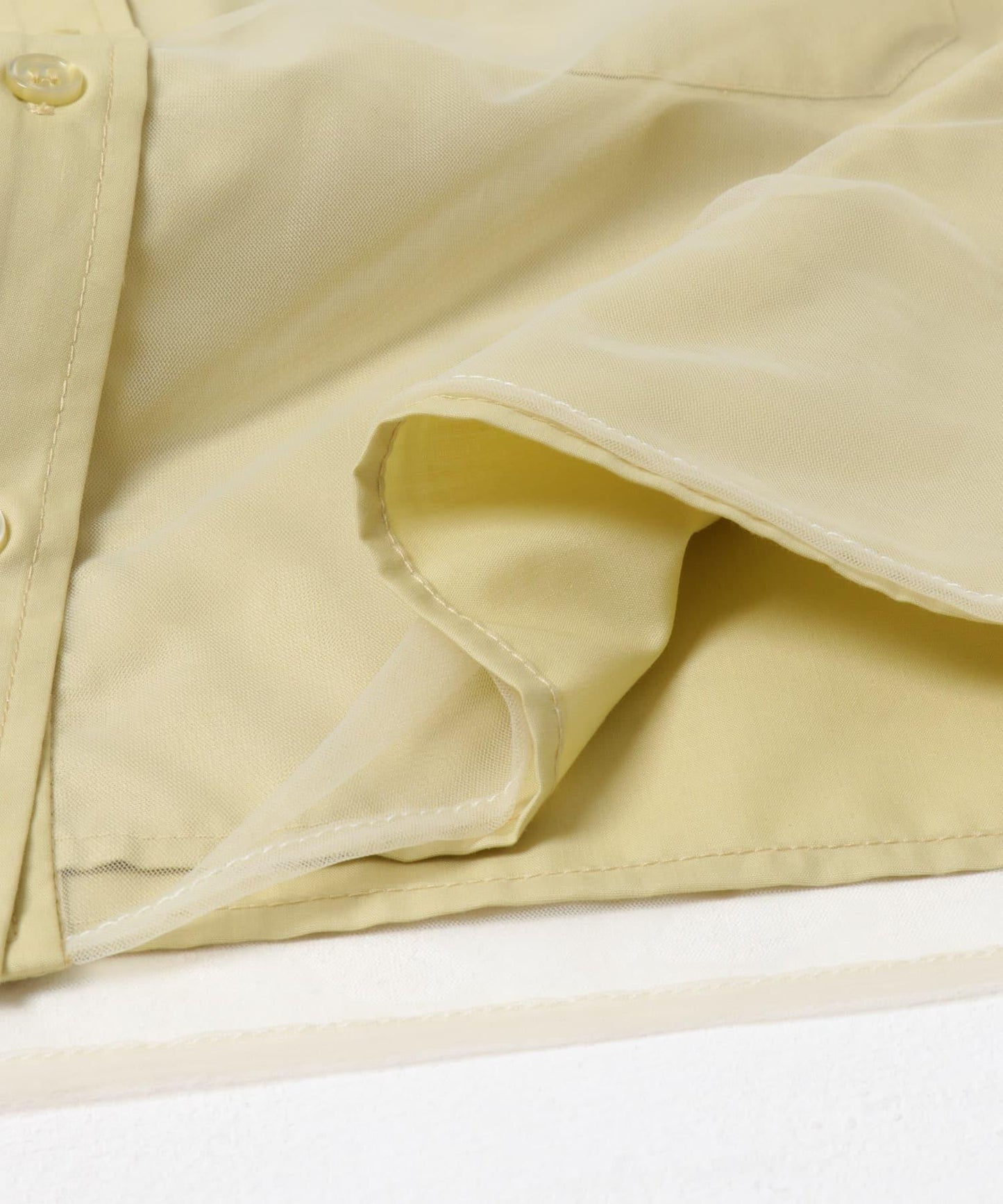 網紗疊層短款襯衫