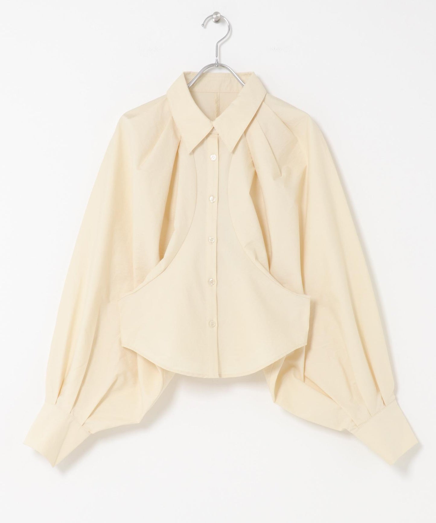 泡泡袖短款襯衫