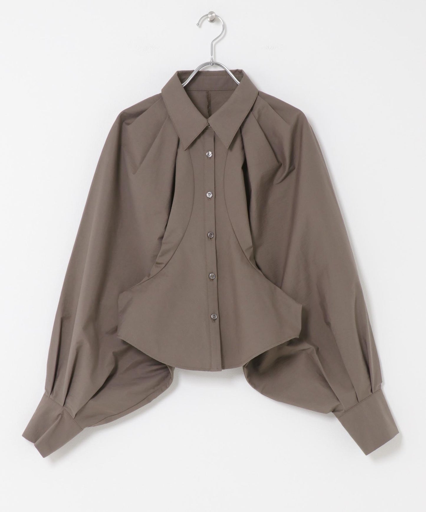 泡泡袖短款襯衫