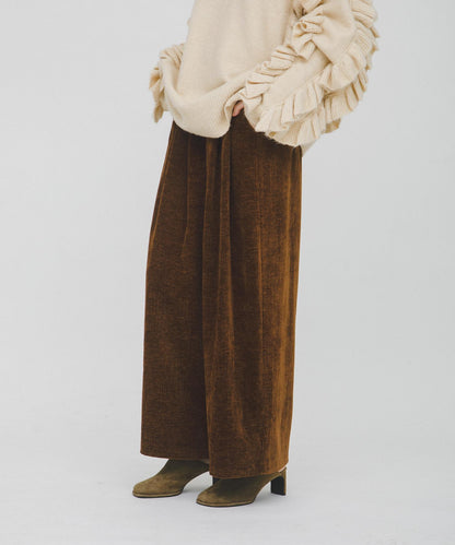 褶皺天鵝絨寬鬆長褲