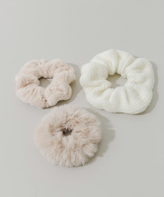 針織毛絨三件套髮圈