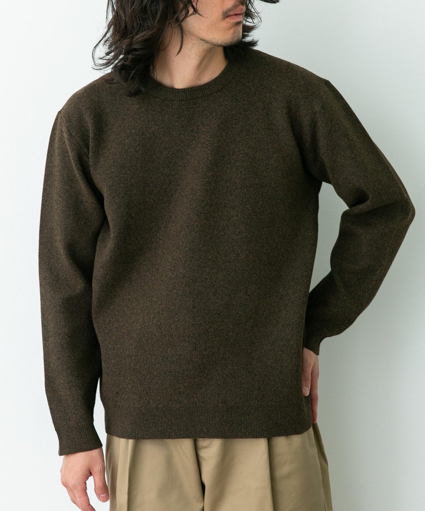 抗起球可水洗圓領針織衫