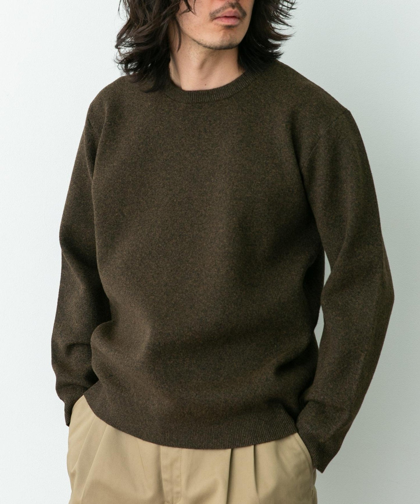 抗起球可水洗圓領針織衫