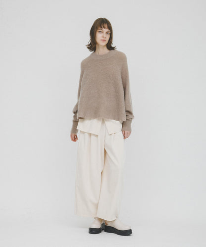 褶皺天鵝絨寬鬆長褲