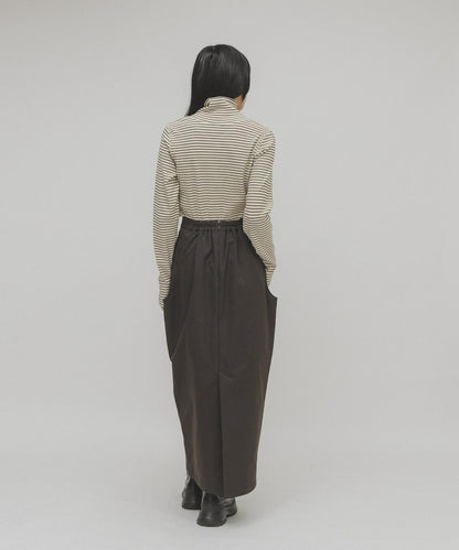 高領紐扣條紋上衣