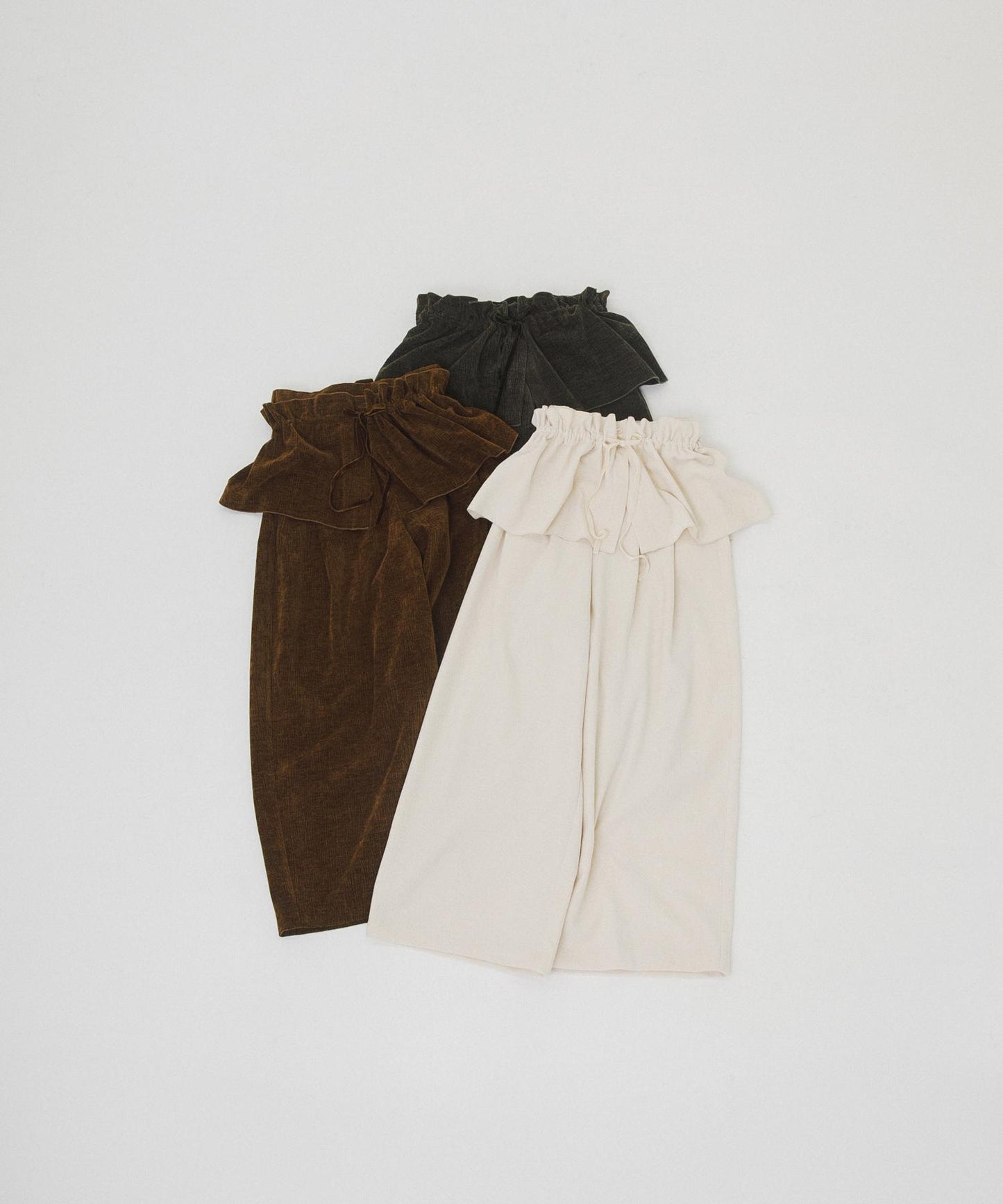 褶皺天鵝絨寬鬆長褲