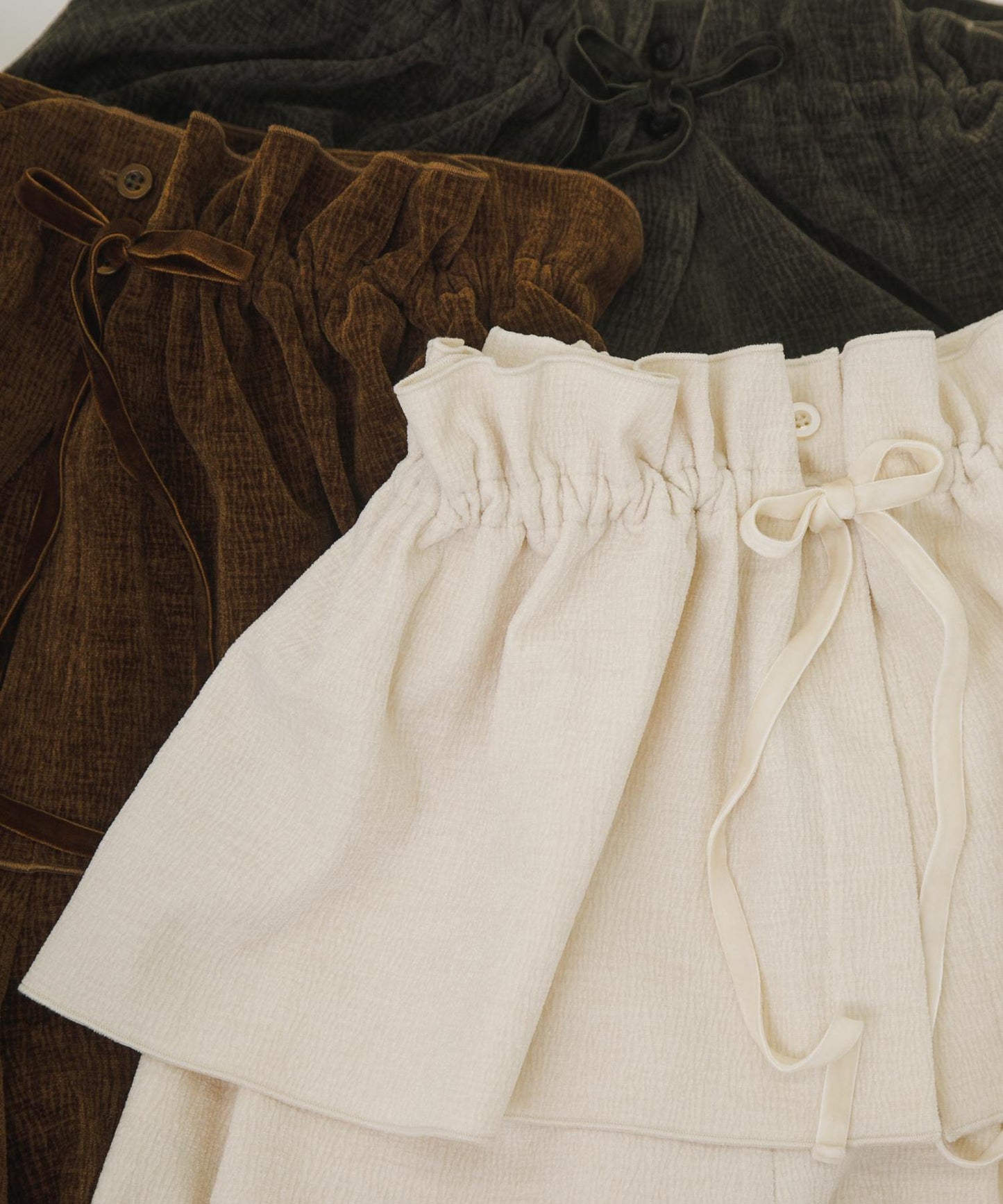 褶皺天鵝絨寬鬆長褲