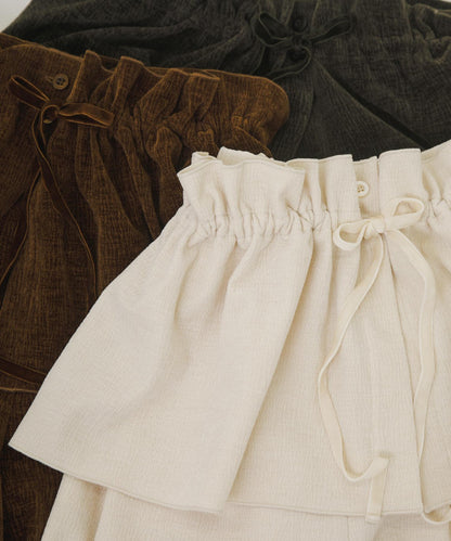 褶皺天鵝絨寬鬆長褲