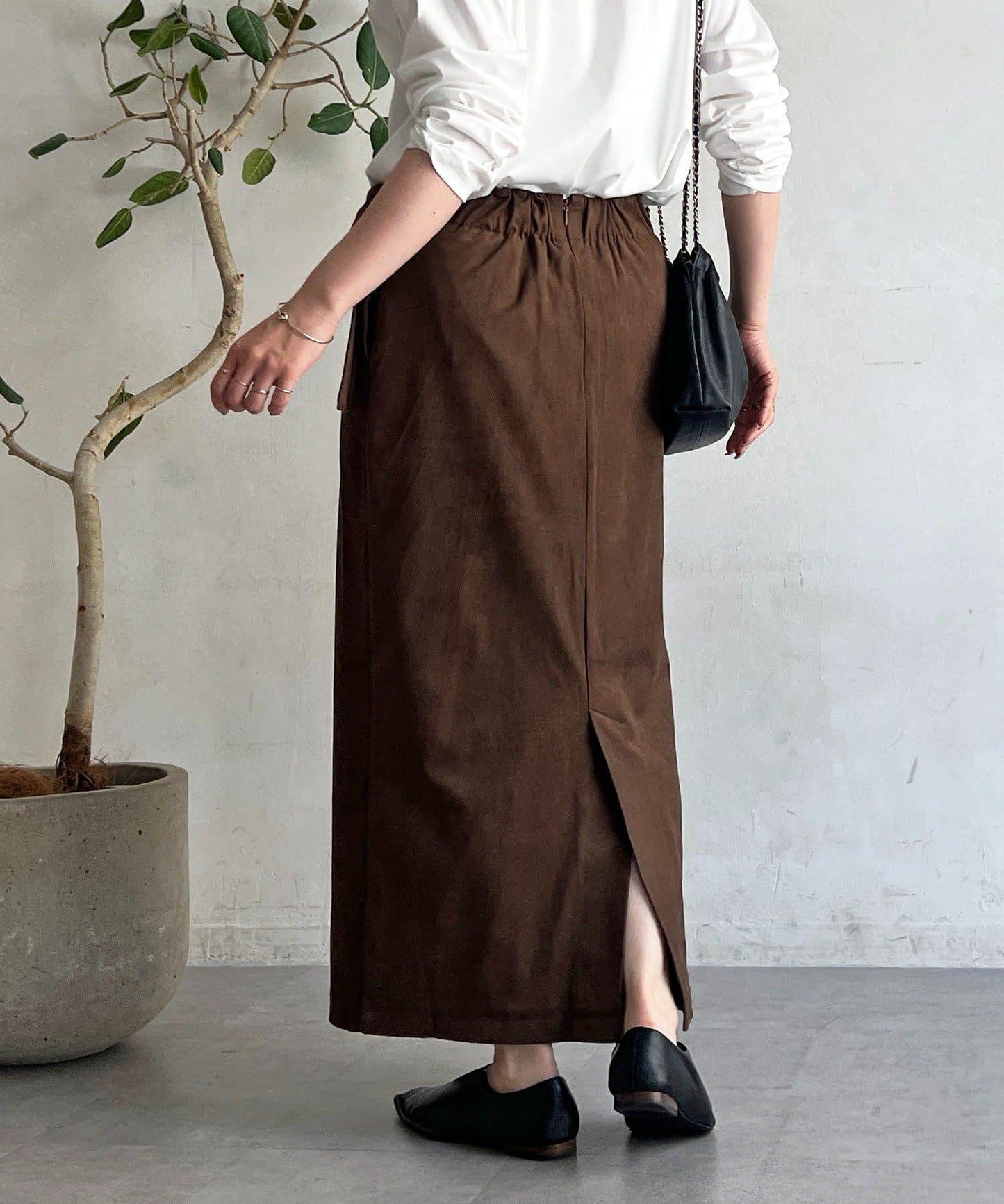 麂皮絨感包裹裙