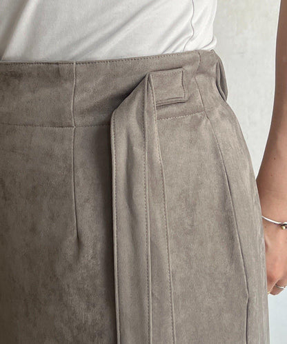 麂皮絨感包裹裙