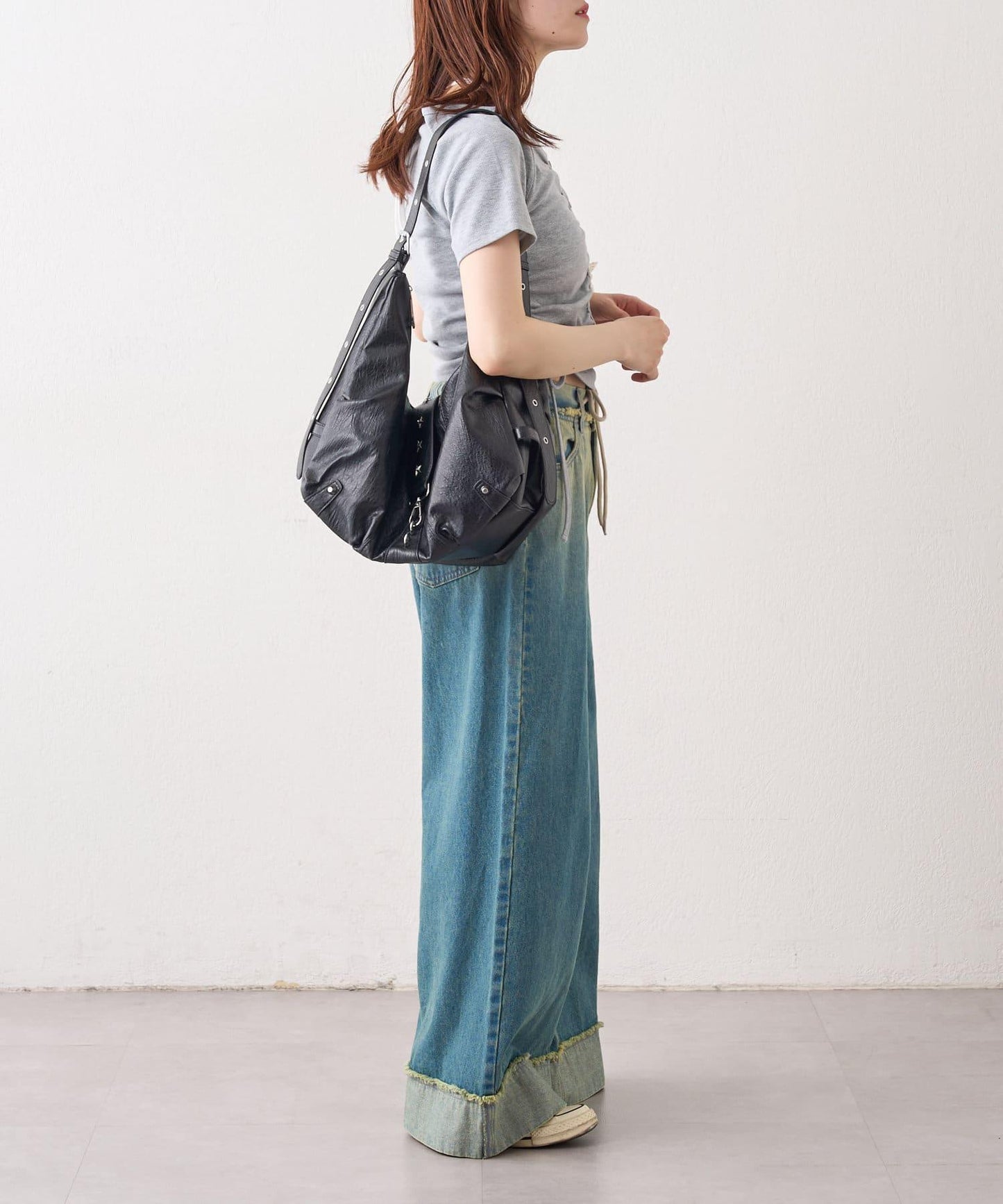 漸變色闊腿牛仔褲