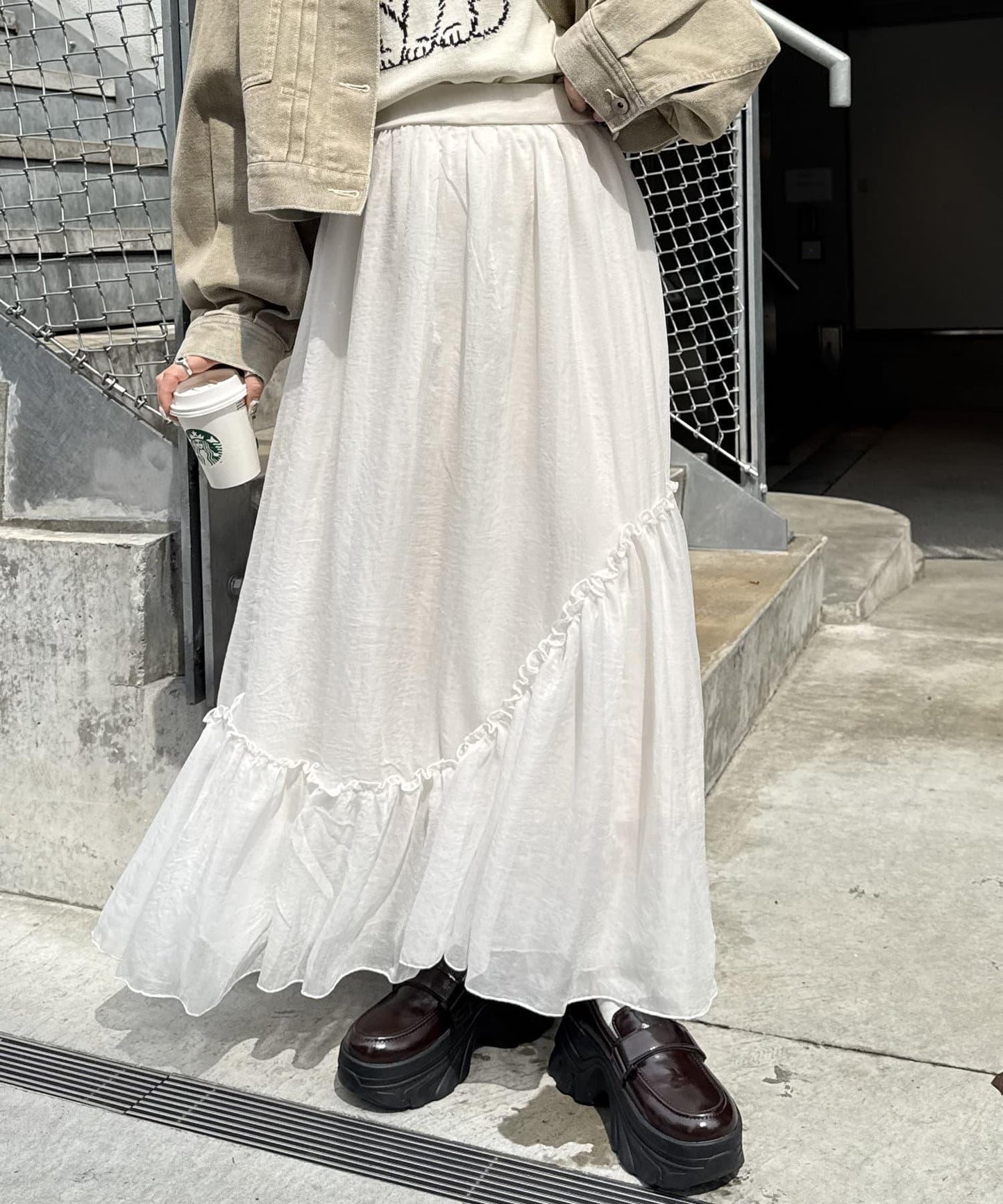 w closet 透視層疊半身裙