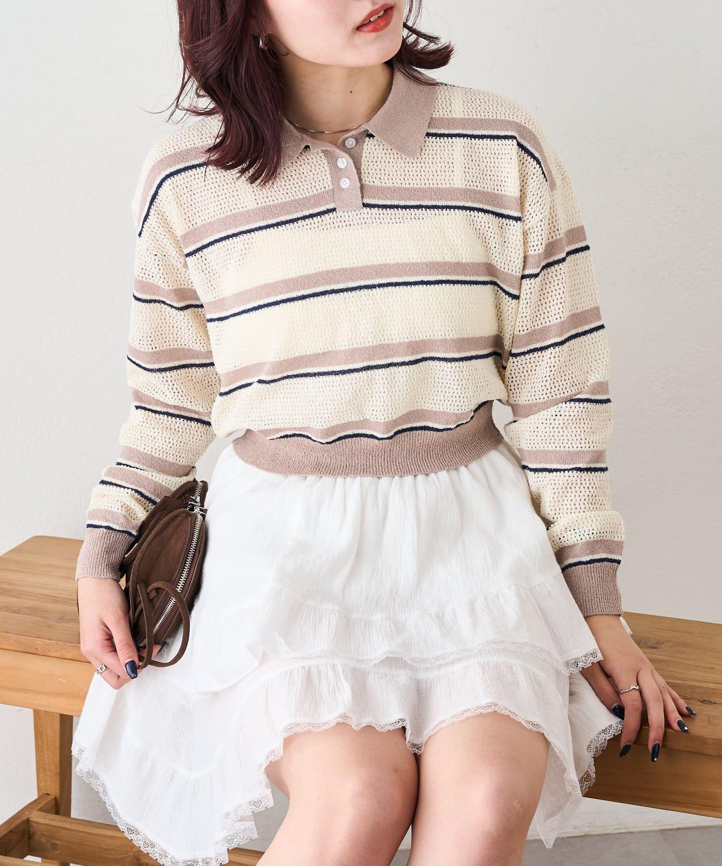 w closet 條紋POLO針織上衣