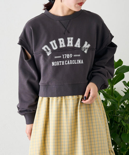 w closet 肩部開衩Logo衛衣