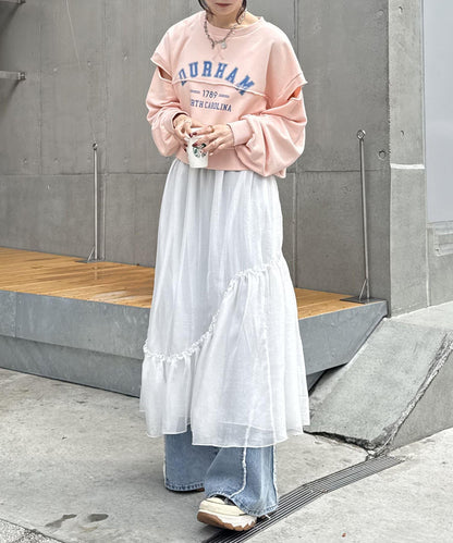 w closet 透視層疊半身裙