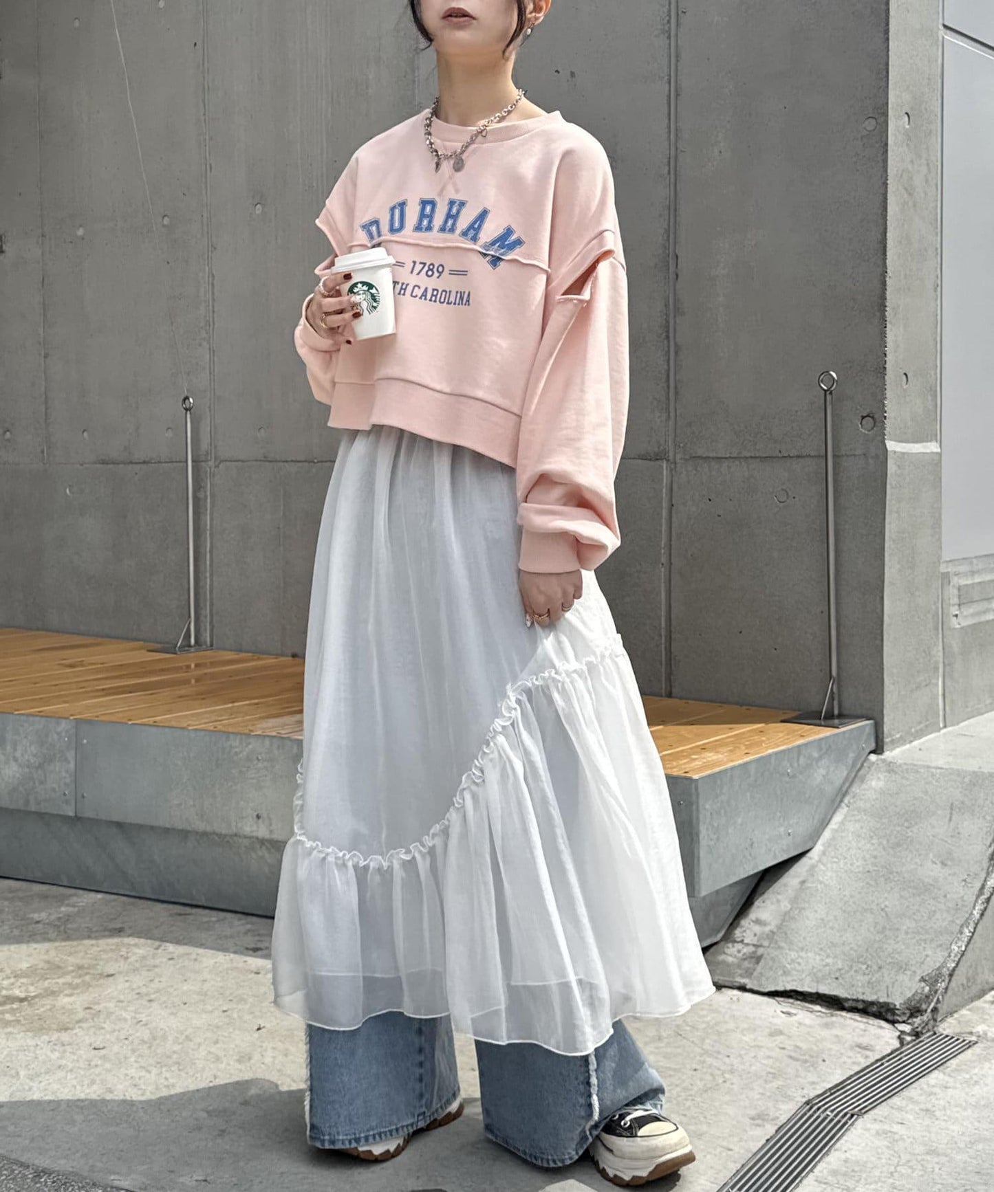 w closet 透視層疊半身裙