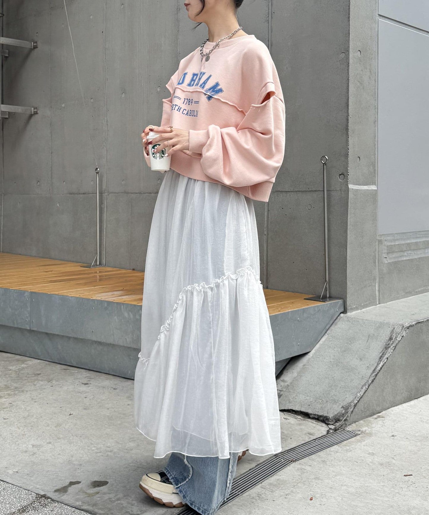 w closet 透視層疊半身裙