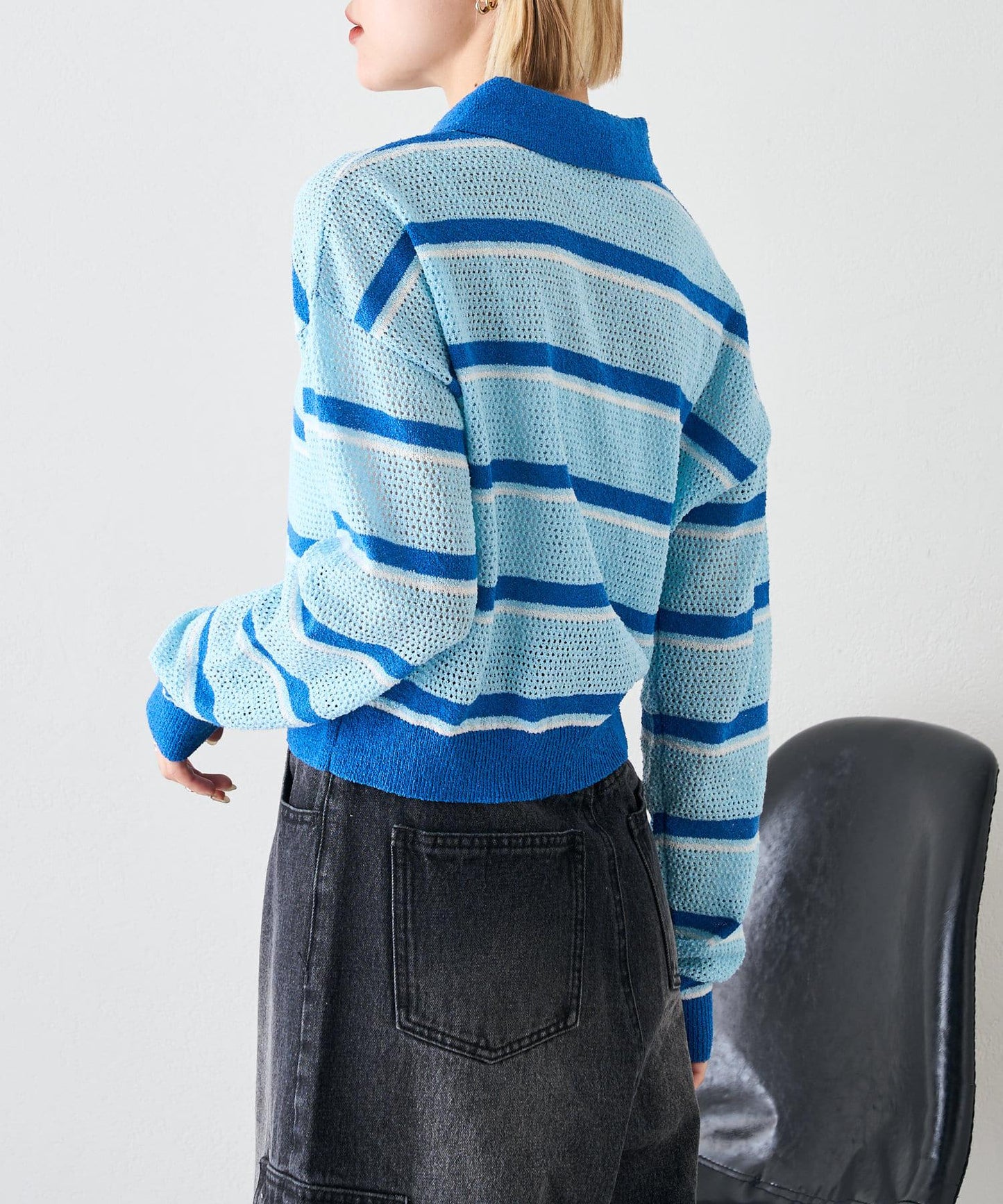 w closet 條紋POLO針織上衣