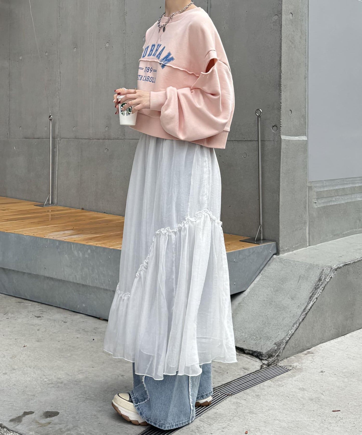 w closet 透視層疊半身裙