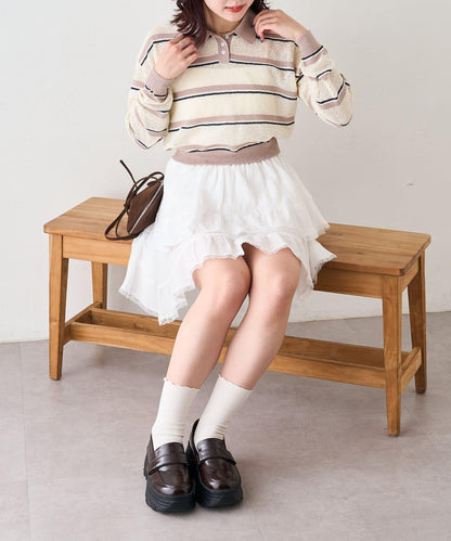 w closet 條紋POLO針織上衣