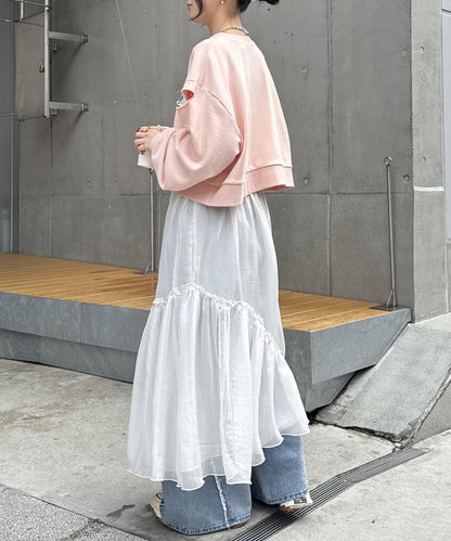 w closet 透視層疊半身裙