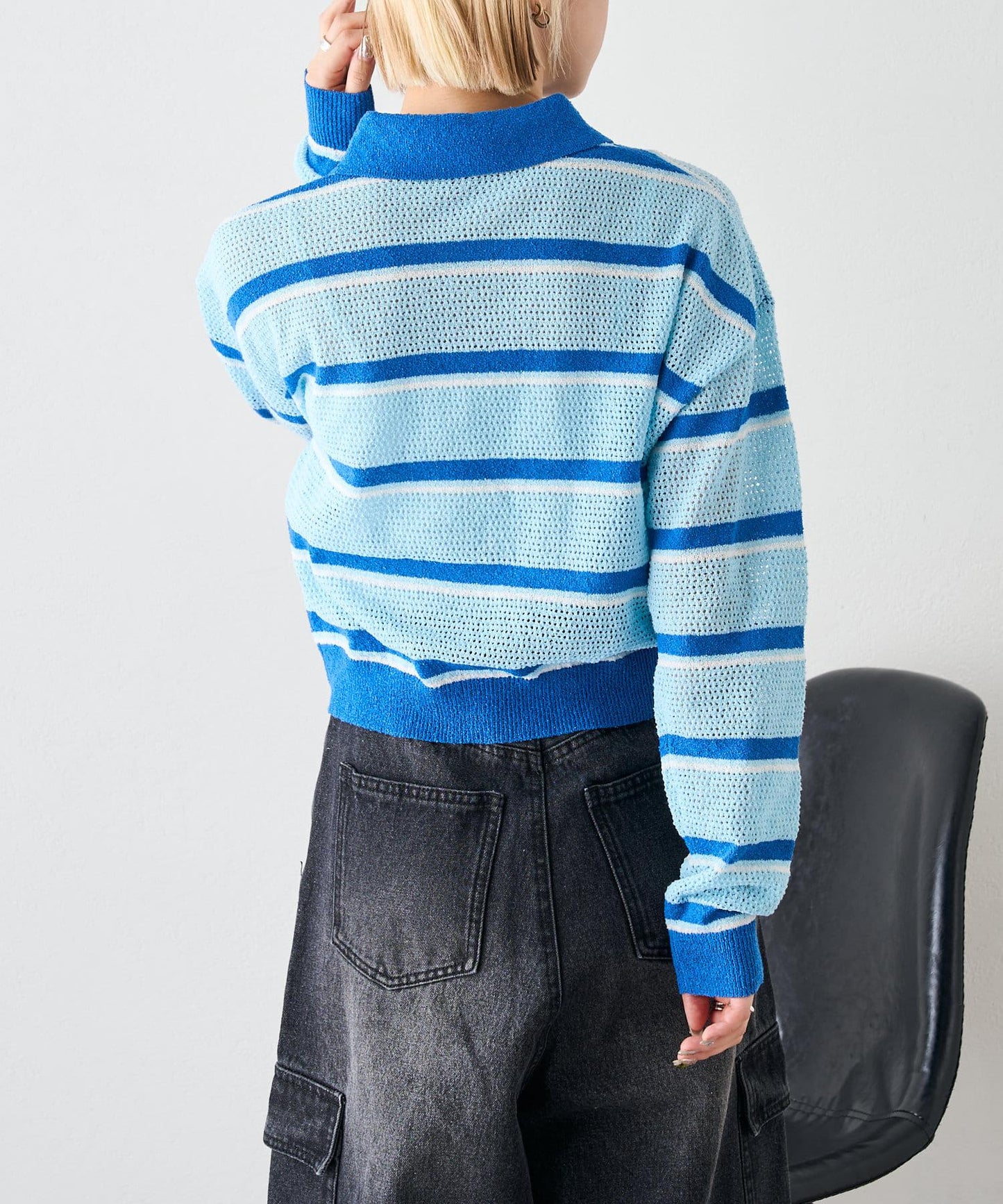 w closet 條紋POLO針織上衣