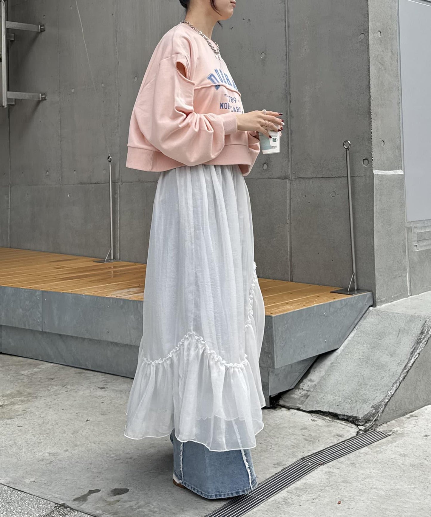 w closet 透視層疊半身裙