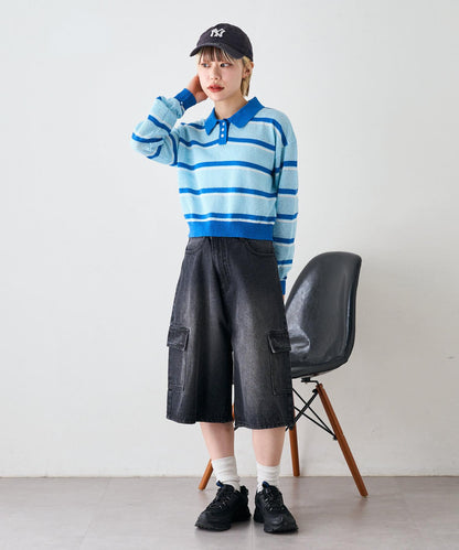 w closet 條紋POLO針織上衣