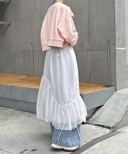 w closet 透視層疊半身裙