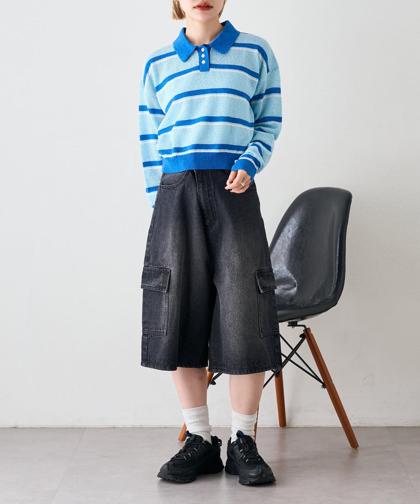 w closet 條紋POLO針織上衣