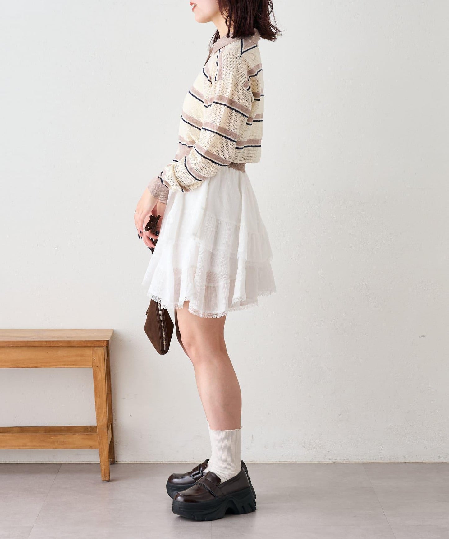 w closet 條紋POLO針織上衣